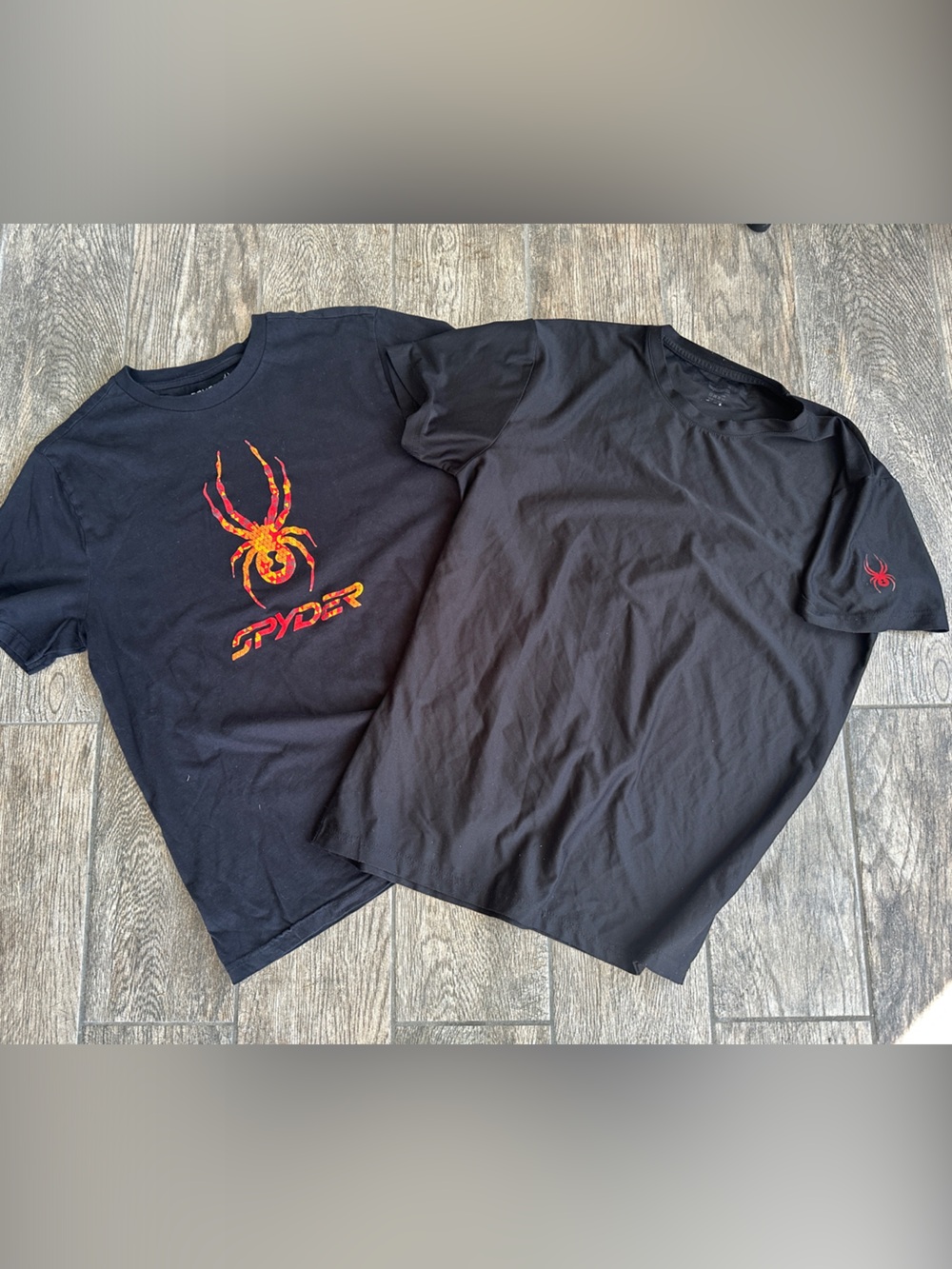 Spyder Men's Black Athletic T-Shirt Bundle Pack of 2 Graphic Tees Size M